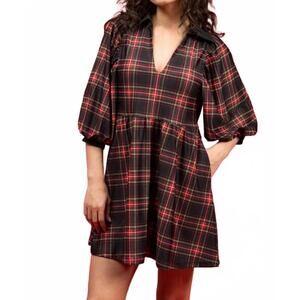 NEW SMITH & QUINN charlotte mini dress in yuletide plaid